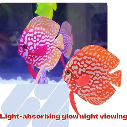 Aquarium Simulation Fish Lifelike Floating Fake Glow Fish Tank Ornament with Suction Cup Natural Decor Glow Effect for Decorating Aquariums