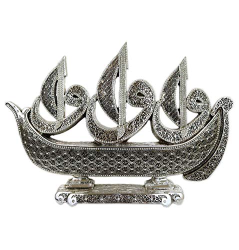 Modefa Muslim Table Decor Waw Sailboat 99 Names of Allah (Silver) - color: Silver