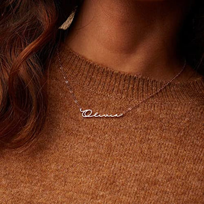 DayOfShe Custom Name Necklace for Women Gifts, 18K Gold Plated Layered Names Necklace Personalized Gifts for Birthday - color: Style 5-Rose Gold