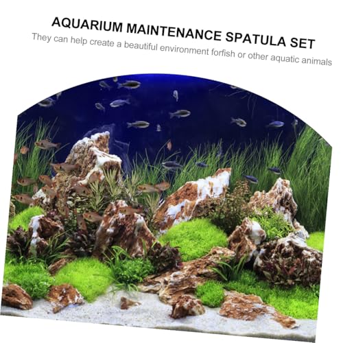 3pcs Aquarium Cleaning Tools Set Tweezers Spatula Kit Fish Tank Gravel Plant Care