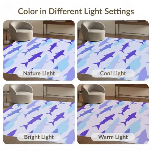 6'x9' Washable Graphic Cloud Area Rug, Light Blue Foldable Non-Slip Large Carpet Foldable Easy Care Carpet for Queen Size Bedroom, Under Bed, Master Bedroom | Ref:2069997 - color: Blue/Pattern 1, size: 6' x 9' (Rectangular)