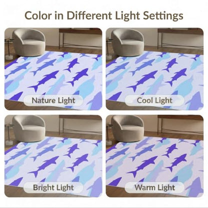 6'x9' Washable Graphic Cloud Area Rug, Light Blue Foldable Non-Slip Large Carpet Foldable Easy Care Carpet for Queen Size Bedroom, Under Bed, Master Bedroom | Ref:2069997 - color: Blue/Pattern 1, size: 6' x 9' (Rectangular)