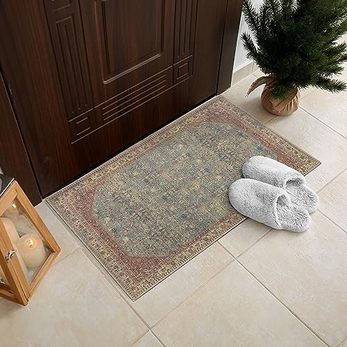 RugOver Machine Washable Area Rug, Pet-Friendly and Non-Slip Indoor Carpet for Kitchen, Bathroom, Living Room, Home Floor Decoration(Barn/Pine, 2' x 3') - color: 0048, size: 2' x 3'