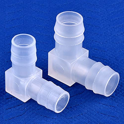 Plastic 3/16” Hose ID 90 Degree Elbow Barb Fitting, 6 Pcs Equal Barbed Joint Splicer Mender Adapter Union Adapter for Boat Aquarium - size: 3/16 Inch