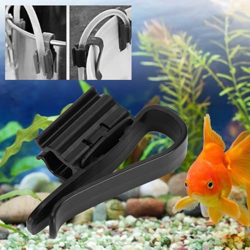 5Pcs Aquarium Water Pipe Clips Leak-Proof Design Adjustable 8-16mm Hose Holder for Fish Tank Water Change Tools(Black) - color: Black