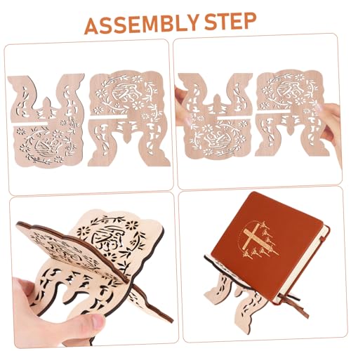 Generic Bible Bookshelf Desktop Reading Rack Wooden Reading Stand Book Holder Quran Displaying Rack Tabletop Bible Rack
