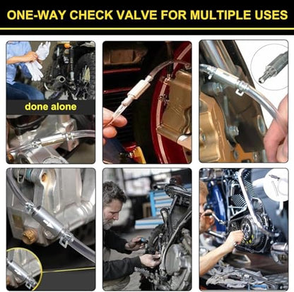 4 PCS Universal Brake Fluid Deflerator, Brake Bleed Hose, Brake System Bleeding Tools, Auto Motorcycle Clutch One-Way Check Valve Tube Deflation Tool Kit Hose with Metal Clamp (4 PCS) - color: 4 PCS