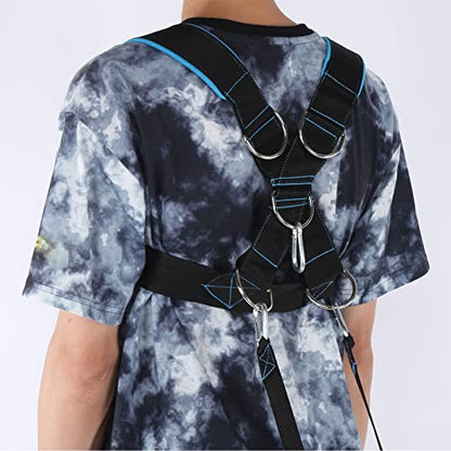 Shoulder Strap Pulling Sled Harness Vest for Speed and Agility Training - color: Black Blue