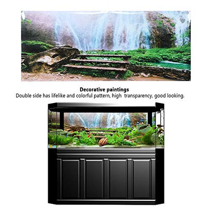 Aquarium Background Sticker, Fish Tank Decorative PVC Sticker, Non - Landscape Image with High Transparency for Aquarium or Fish Tank (91 * 50cm) - size: 91*50cm