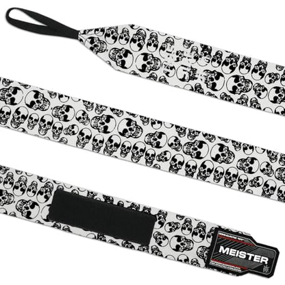 Meister Adult 180" Semi-Elastic Hand Wraps for MMA & Boxing (Pair) - color: Death Skulls