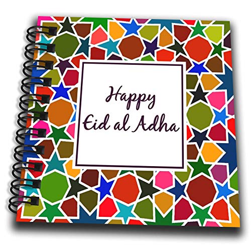 Mini Notepad 4 x 4 inch - Happy Eid al Adha - Colorful Rainbow Stars - Islamic Muslim Festival Occasions - size: Mini Notepad 4 x 4 inch