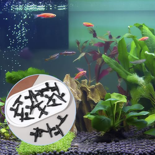 20 Pcs Aquarium Air Control Valves for 3/16" (4mm) ID Airline Tubing, Adjustable Black T Shaped Hose Connectors Single Way Plastic Air Flow Controllers Regulators Pump Accessories