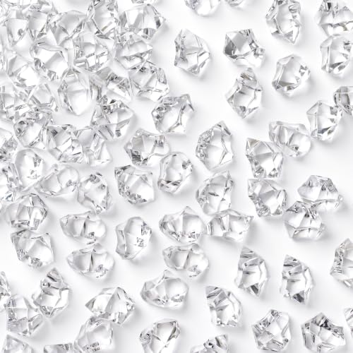 DomeStar Clear Fake Ice Rocks, 1000 PCS Acrylic Crystal for Vase Fillers | Fake Diamonds for Table Centerpieces Wedding Party, Fish Tanks Decor Table Scatter DIY Craft Supplies Food Display - color: 1000 Clear