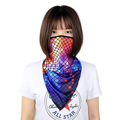 Women UPF 50+ Face Mask Sun Protection Fashion Colorful Neck Gaiter Scarf - color: Fcm-04