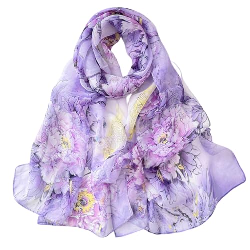 Pokeedioty Scarfs for Women Lightweight Fashion Scarves Elegant Floral Pattern Sheer Scarfs Sunscreen Shawls Wraps - color: P 0138