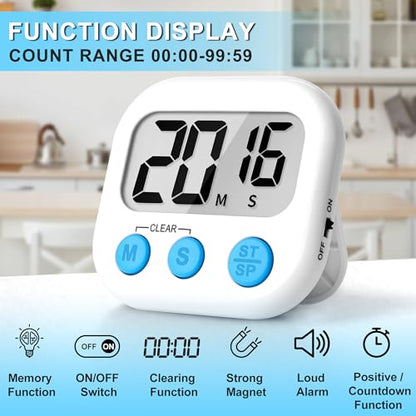 ZILLEEN Classroom Timer for Kids Teachers 2 Pack Digital Timers, White - color: White & White