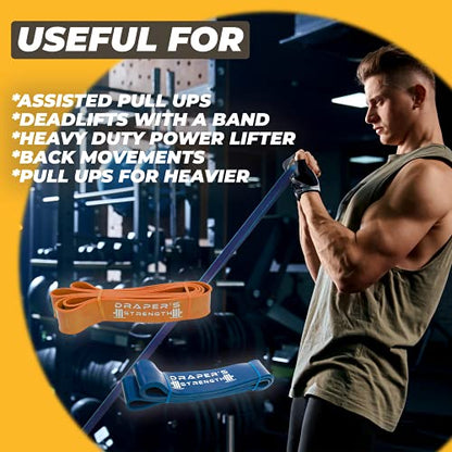 Draper's Strength Heavy Duty Resistance Stretch Loop Bands for Powerlifting Workout Exercise and Assisted Pull Ups - color: #07 Orange
