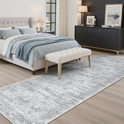 Soalmost Washable Runner Rug 2'6"x8' Kitchen Hallway Runners Grey - color: Grey, size: 2'6" x 8' (Runner)