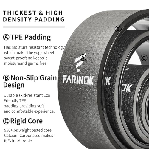Yoga Wheel for Back Pain Relief, Back Roller Wheel with Extra Cushion | Wider & Thickest Foam, Stretches and Strengthens Core Muscles - style: SET OF 4(Black)