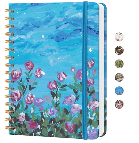 CICPAP Lined Spiral Journal Notebook, A5 College Ruled Notebook for Journaling, Note-Taking, and Daily Planning, Durable Hardcover with an Elegant Design, Rose Twilight - color: Q.Rose Twilight