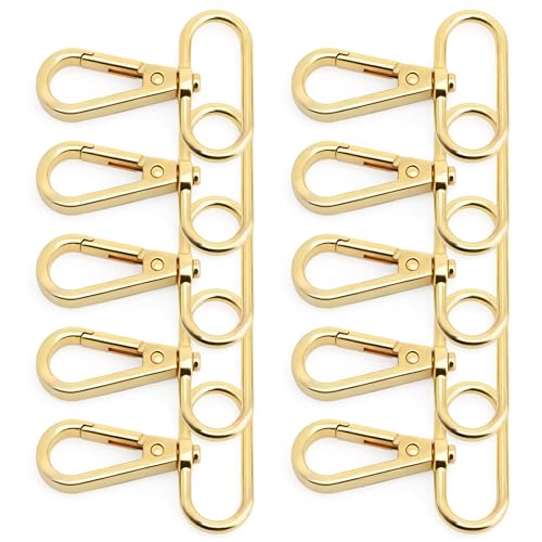 CRAFTMEMORE Snap Hook Swivel Push Gate Lobster Clasps Fashion Clips Purse Making FS10 Pack of 10 (Gold, 1-1/2 Inch) - color: Gold, size: 1-1/2 Inch