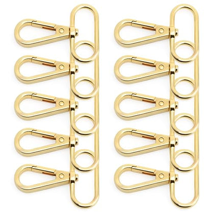 CRAFTMEMORE Snap Hook Swivel Push Gate Lobster Clasps Fashion Clips Purse Making FS10 Pack of 10 (Gold, 1-1/4 Inch) - color: Gold, size: 1-1/4 Inch