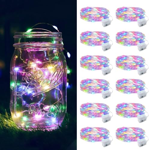 ZGWJ 12 Pack Multicolor Fairy Lights, Mini String Lights - color: Multicolor, size: 12P