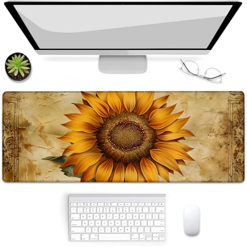 Gaming Mouse Pad, Mouse Pad, Desk Mat, Non-Slip Rubber Base MousePads for Computers Laptop Office School Home - color: Sunflower