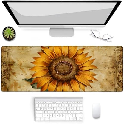 Gaming Mouse Pad, Mouse Pad, Desk Mat, Non-Slip Rubber Base MousePads for Computers Laptop Office School Home - color: Sunflower