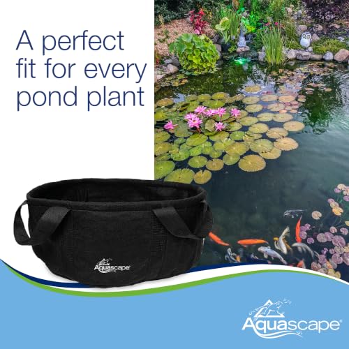 Aquascape Heavy Duty Aquatic Plant Pot with Handles, Non-Woven Geotextile, 16 inch Dia (40.6 cm), Black 47004 - size: 16 Inch Dia.
