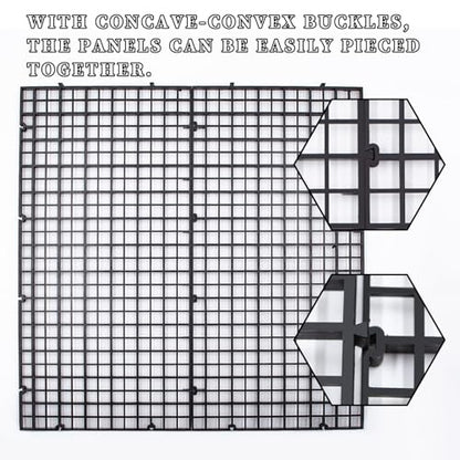 12 Pack Transparent Acrylic Tank Lid with Clips, Aquarium Lid Hood, Fish Tank Top Cover, Breeder Tank Lid, Acrylic Grid Panel Fish Tank Lid, Aquarium Cover Lid - color: Black, size: 12 Pacs
