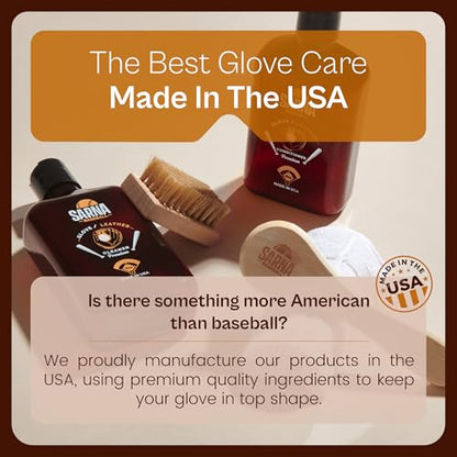 Glove Conditioner, Liquid, 8 Oz – Break in Faster, Keep Leather Maintained – Glove Conditioner for Mitts, Softball, & Baseball Gear Made in USA - size: Maintenance Kit