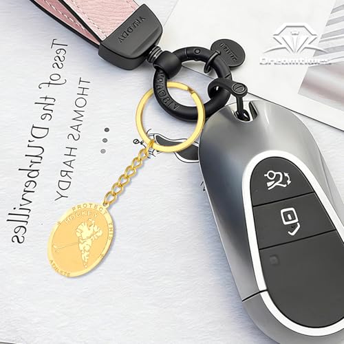 Dreamtimes St. Sebastian Medal Keychain for Men Women Stainless Steel Religious Saint Patron of Athletes Catholic Keychain - style: Hockey-g
