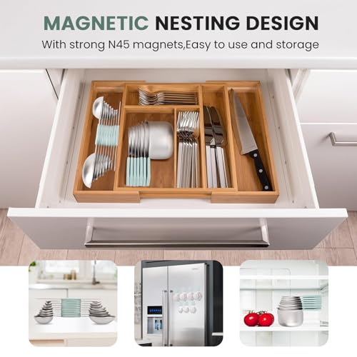 Magnetic Measuring Cups and Spoons Set-Heavy Duty 304 Stainless Steel | Double Measurement Markings,BPA-Free,Set of 16 with Leveler for Measuring Dry and Liquid Ingredients(Mint) - color: Mint
