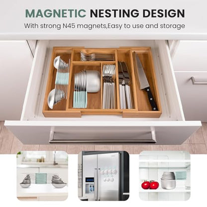 Magnetic Measuring Cups and Spoons Set-Heavy Duty 304 Stainless Steel | Double Measurement Markings,BPA-Free,Set of 16 with Leveler for Measuring Dry and Liquid Ingredients(Mint) - color: Mint