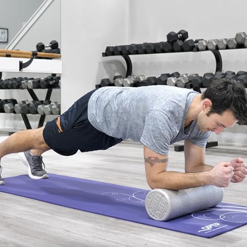 OPTP Silver AXIS Moderately Firm Foam Roller – Round, Silver, 18" x 6" | Moderate density for sports medicine, physical therapy, Pilates, yoga, trigger point myofascial release, Heat-molded EPP foam - size: 18" x 6" Round