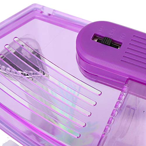 Mini Fish Breeding Box, Clear Acrylic LED Isolation Hatchery Tank for Desktop Aquarium Purple 11 x 3.9 x 5.9 in 3 Compartments 1 Filter Bubble Head