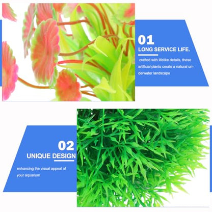 Toyvian Aquarium Decorations Set 13Pcs Realistic Aquarium Fake Plants and Rock Cave Hideouts Fish Tank Decor Kit for Bettas Goldfish Tropical Fish 4.44X4.25X2.16In