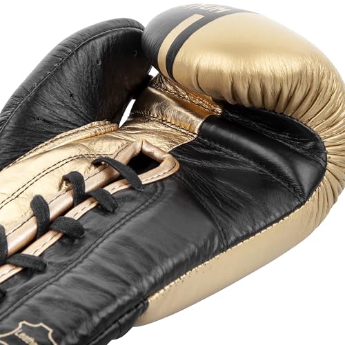 Venum Shield Pro Boxing Gloves - color: Black/Gold, size: 10oz, style: Laces
