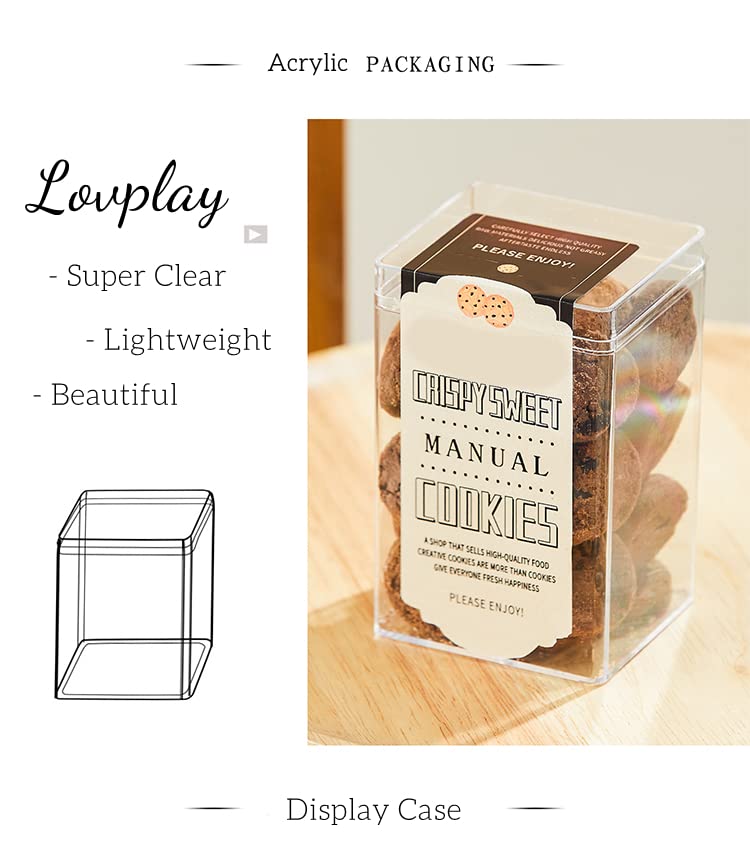 Small Acrylic Box, Clear Display Box with Lid Plastic Square Cube Clear Candy Box for Birthday Party Favor - size: 3.8 x 2.6 x 2.2 Inch