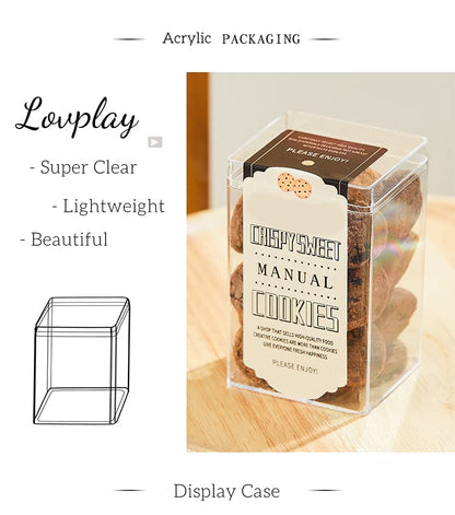 Small Acrylic Box, Clear Display Box with Lid Plastic Square Cube Clear Candy Box for Birthday Party Favor - size: 3.8 x 2.6 x 2.2 Inch