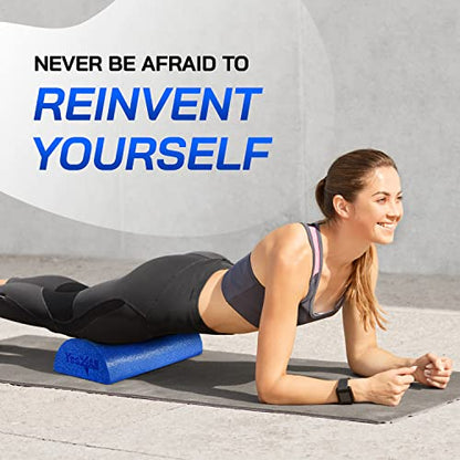 Yes4All Medium Firm Half Foam Rollers for Post-Workout Relaxation, 12/18/24/36 inch PE Foam Roll for Back Massage & Yoga Exercise - color: Half Blue, style: 12-inch