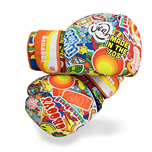 Sticker Bomb Adult Boxing Gloves - color: 70's, size: 14 OZ