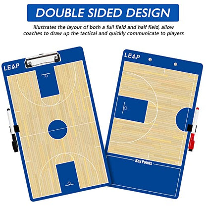 Coach Board Clipboard Premium Tactical Double-Sided Coach Marker Board with Full & Half Court Dry Erase Marker Board for Basketball Baseball Football Soccer Hockey Lacrosse & Volleyball Coahces - color: Basketball Clipboard