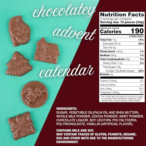 Nativity Advent Calendar, Santa Kneeling Chocolatey Christmas Countdown 24 Days, 2.4 Ounces