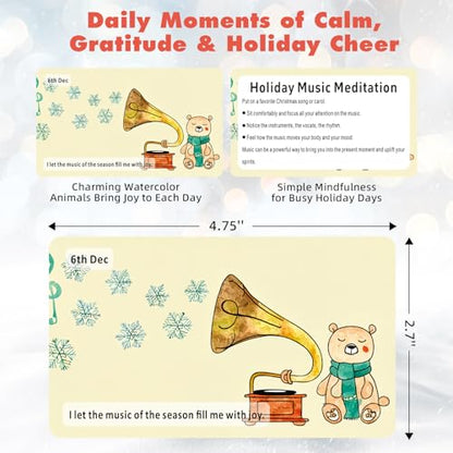 Mindfulness Advent Calendar for Teen Girls – 24 Days of Cozy Holiday Activities with Cute Animal Illustrations | Christmas Self-Care & Emotional Support Gift for Adults and Families