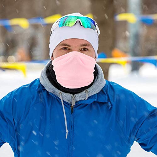 Polar Fleece Neck Warmer - Windproof Winter Neck Gaiter Cold Weather Face Mask For Men Women - 1 Pack - color: 1 Pack Pink