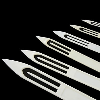 Fishing Net Needle Kit, 7pcs Netting Needle Shuttles Repair Tool Plastic Cast Net Mending Needles for Weaving and Sewing Size 3 4 5 6 7 8 9