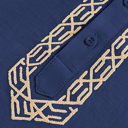 Men Islamic Caftan Thobe Big and Tall Breathable Prayer Clothes Saudi Arabic for Eid Home Casual Wear - color: Bu2, size: Small