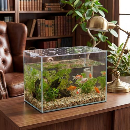 Sieral Clear Aquarium Polycarbonate Canopy Set with 30 Cover Clips 28.61 x 10.98 x 0.12 Inches for 20/29/37 Gallon Without Center Brace Aquariums Cover Anti-Jump Net Canopy